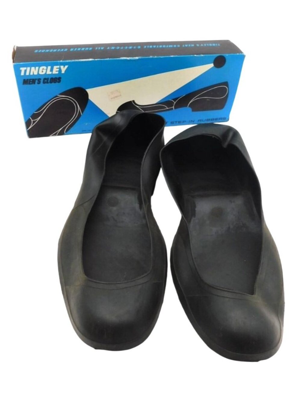 Tingley Mens Black Step-In Rubber Clogs Waterproof USA Made Size 9.5 - 11 Box